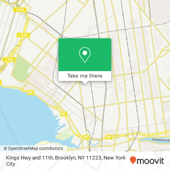 Mapa de Kings Hwy and 11th, Brooklyn, NY 11223