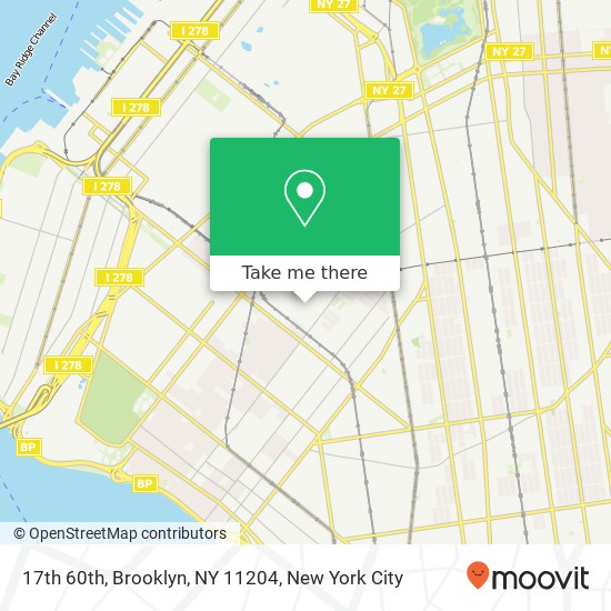 Mapa de 17th 60th, Brooklyn, NY 11204