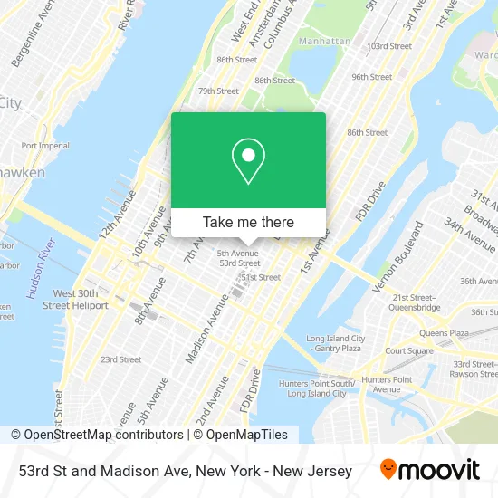 53rd St and Madison Ave map