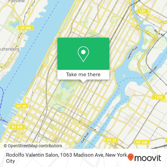 Mapa de Rodolfo Valentin Salon, 1063 Madison Ave