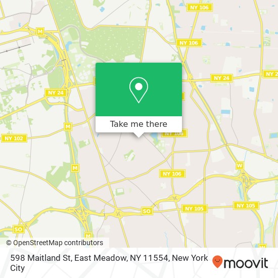 Mapa de 598 Maitland St, East Meadow, NY 11554