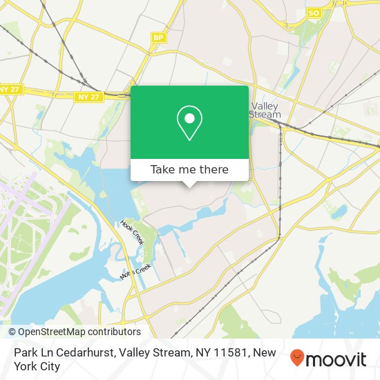 Mapa de Park Ln Cedarhurst, Valley Stream, NY 11581