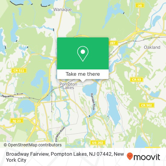 Mapa de Broadway Fairview, Pompton Lakes, NJ 07442