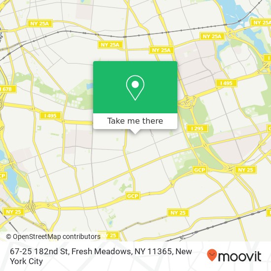 Mapa de 67-25 182nd St, Fresh Meadows, NY 11365