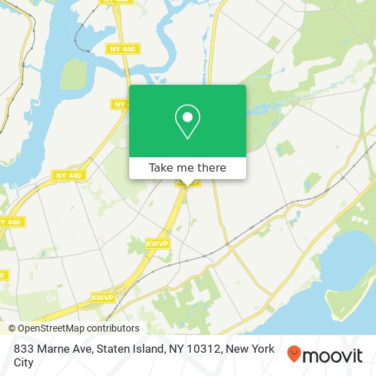 Mapa de 833 Marne Ave, Staten Island, NY 10312