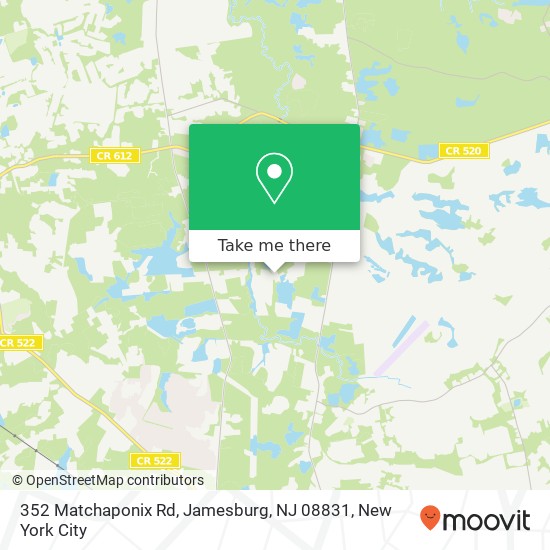 Mapa de 352 Matchaponix Rd, Jamesburg, NJ 08831