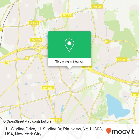 Mapa de 11 Skyline Drive, 11 Skyline Dr, Plainview, NY 11803, USA