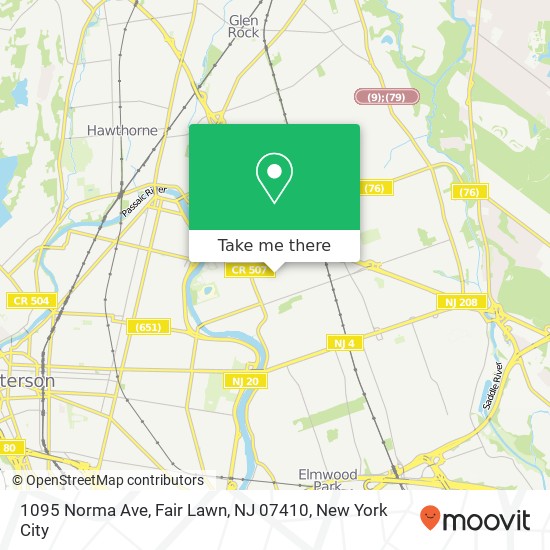 Mapa de 1095 Norma Ave, Fair Lawn, NJ 07410