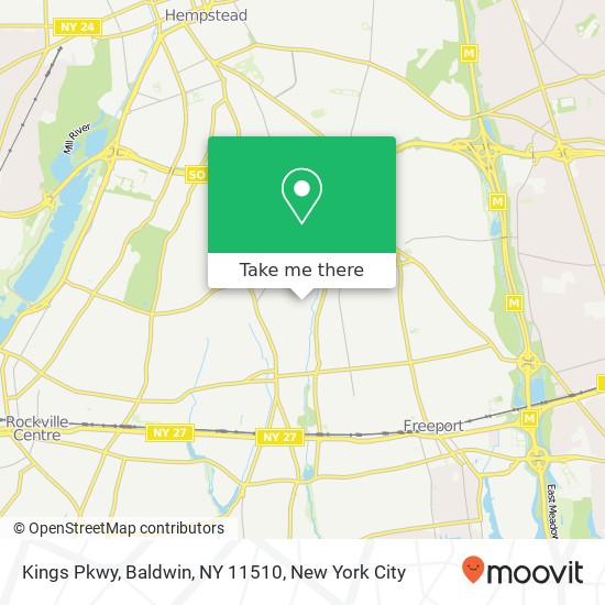 Mapa de Kings Pkwy, Baldwin, NY 11510