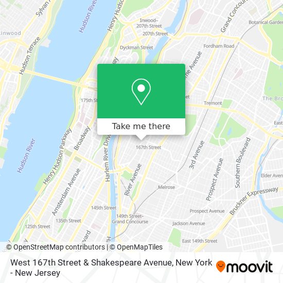 Mapa de West 167th Street & Shakespeare Avenue