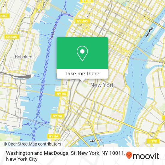 Mapa de Washington and MacDougal St, New York, NY 10011