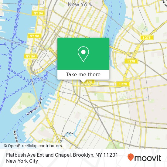 Flatbush Ave Ext and Chapel, Brooklyn, NY 11201 map