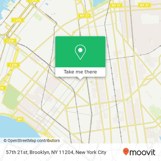 57th 21st, Brooklyn, NY 11204 map