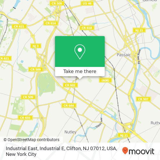 Industrial East, Industrial E, Clifton, NJ 07012, USA map