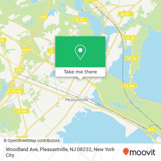 Mapa de Woodland Ave, Pleasantville, NJ 08232