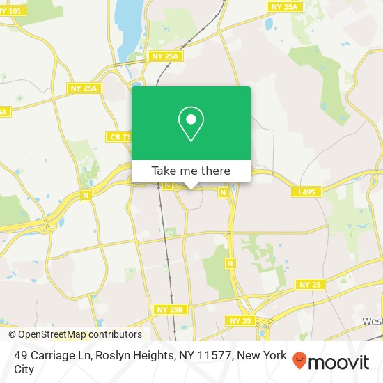 Mapa de 49 Carriage Ln, Roslyn Heights, NY 11577