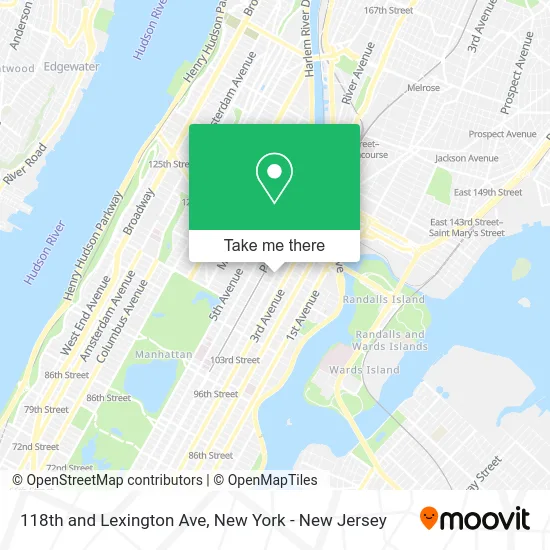 118th and Lexington Ave map