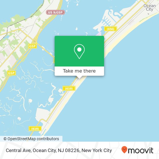 Mapa de Central Ave, Ocean City, NJ 08226