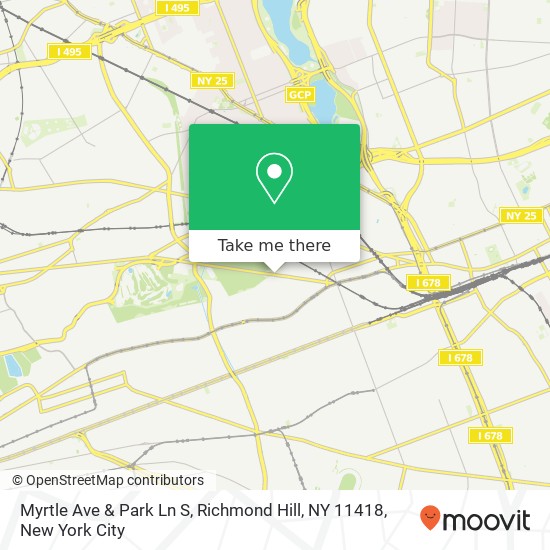 Myrtle Ave & Park Ln S, Richmond Hill, NY 11418 map