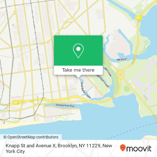Knapp St and Avenue X, Brooklyn, NY 11229 map