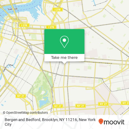 Mapa de Bergen and Bedford, Brooklyn, NY 11216