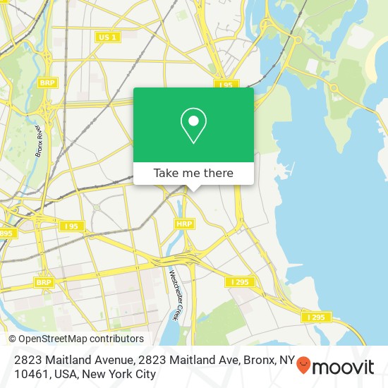 2823 Maitland Avenue, 2823 Maitland Ave, Bronx, NY 10461, USA map