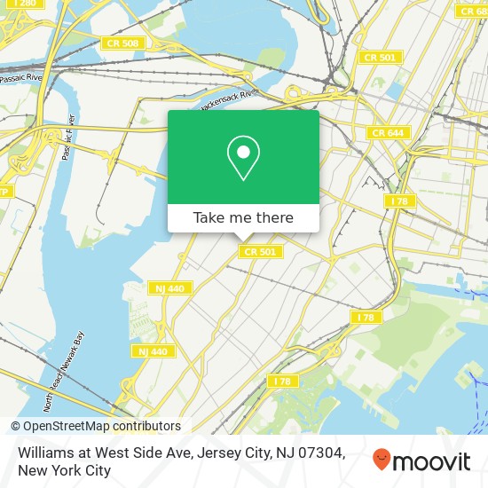 Williams at West Side Ave, Jersey City, NJ 07304 map
