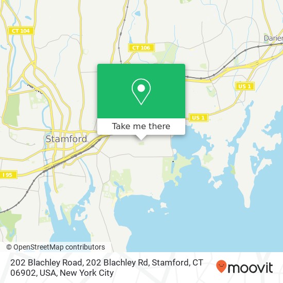 202 Blachley Road, 202 Blachley Rd, Stamford, CT 06902, USA map