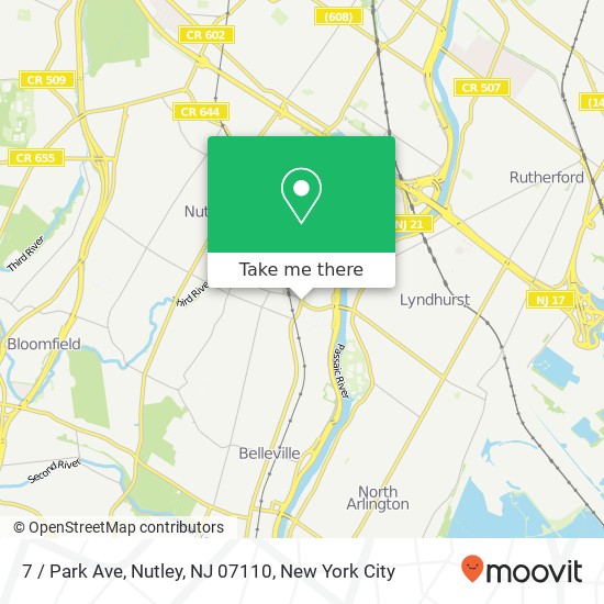 Mapa de 7 / Park Ave, Nutley, NJ 07110