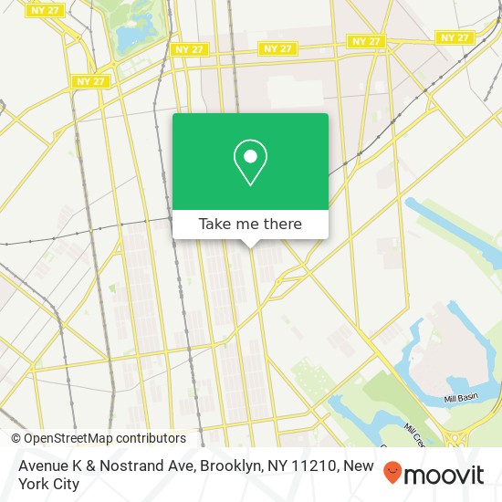 Mapa de Avenue K & Nostrand Ave, Brooklyn, NY 11210