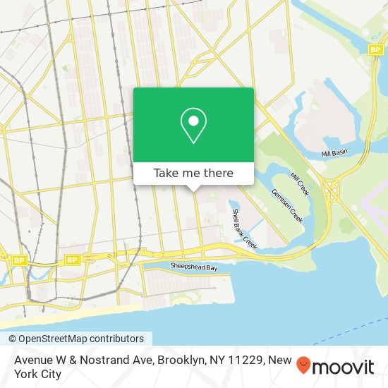 Mapa de Avenue W & Nostrand Ave, Brooklyn, NY 11229