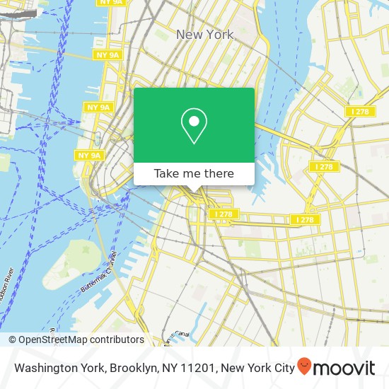 Washington York, Brooklyn, NY 11201 map