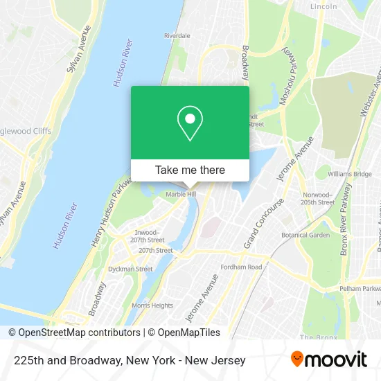 225th and Broadway map
