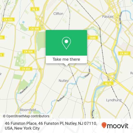 46 Funston Place, 46 Funston Pl, Nutley, NJ 07110, USA map