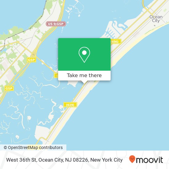 Mapa de West 36th St, Ocean City, NJ 08226