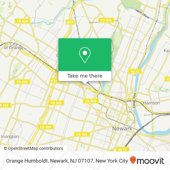 Mapa de Orange Humboldt, Newark, NJ 07107