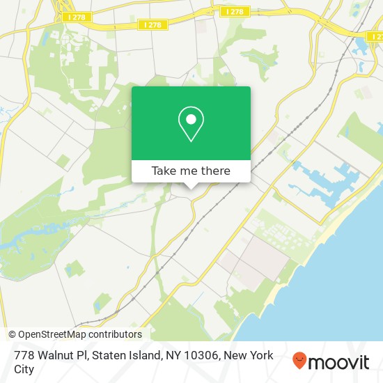 Mapa de 778 Walnut Pl, Staten Island, NY 10306