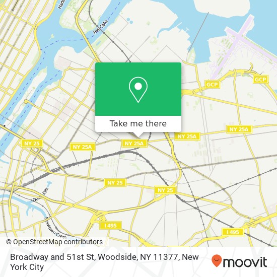 Broadway and 51st St, Woodside, NY 11377 map