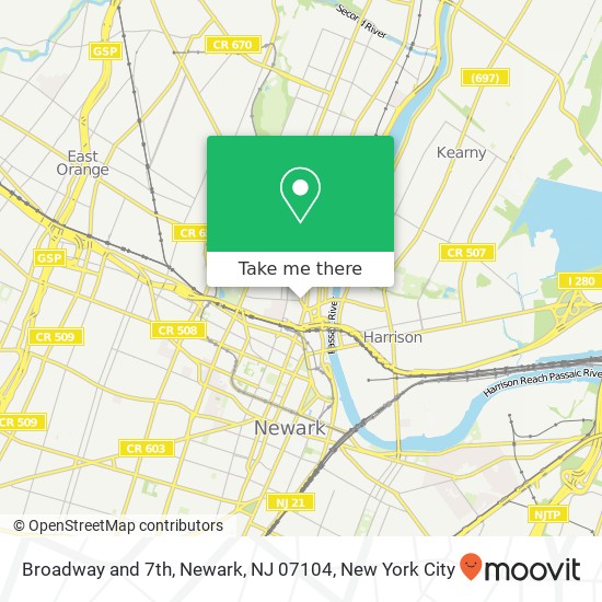 Mapa de Broadway and 7th, Newark, NJ 07104