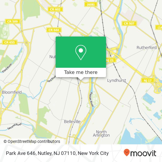 Park Ave 646, Nutley, NJ 07110 map