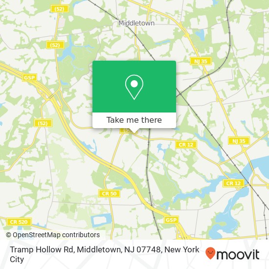 Mapa de Tramp Hollow Rd, Middletown, NJ 07748