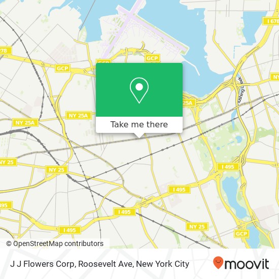 Mapa de J J Flowers Corp, Roosevelt Ave