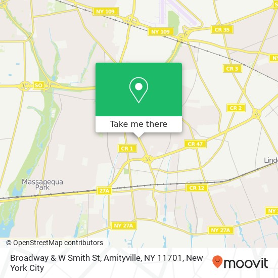 Broadway & W Smith St, Amityville, NY 11701 map