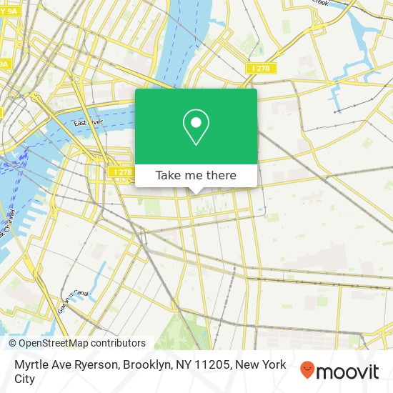 Mapa de Myrtle Ave Ryerson, Brooklyn, NY 11205