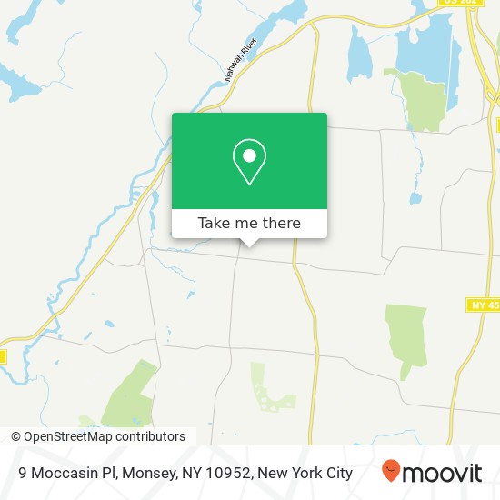 Mapa de 9 Moccasin Pl, Monsey, NY 10952