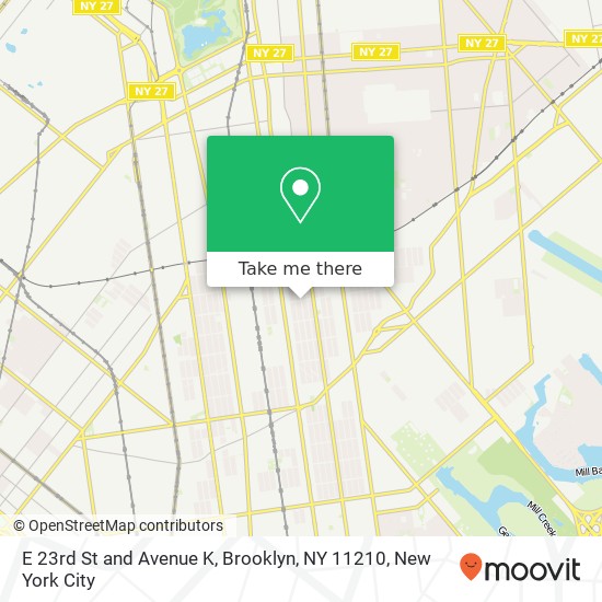 Mapa de E 23rd St and Avenue K, Brooklyn, NY 11210