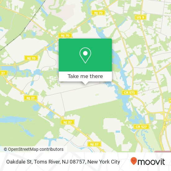 Mapa de Oakdale St, Toms River, NJ 08757