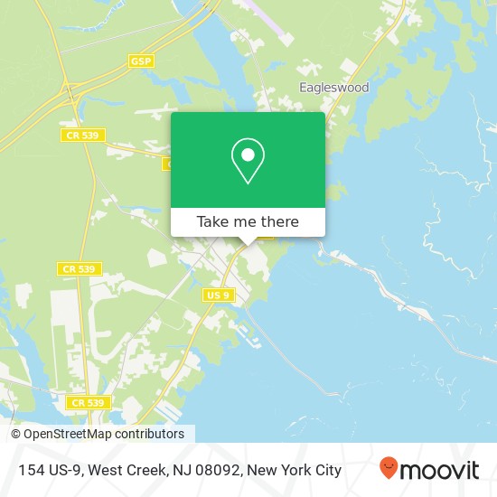 Mapa de 154 US-9, West Creek, NJ 08092