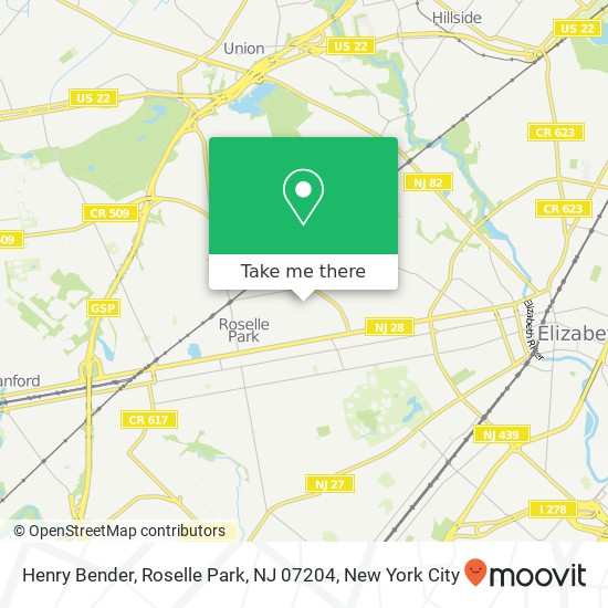 Mapa de Henry Bender, Roselle Park, NJ 07204