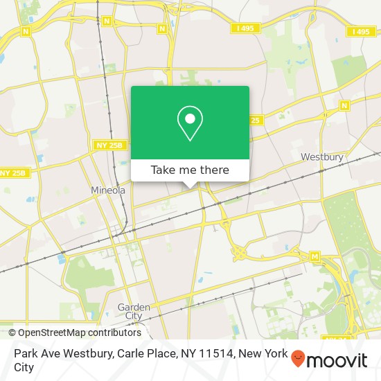 Mapa de Park Ave Westbury, Carle Place, NY 11514